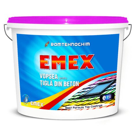 Vopsea Acrilica de Tigla ?Emex? - Negru - Bid. 15 L